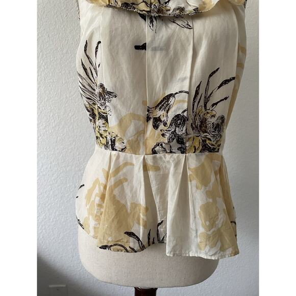 Anthropologie Leifsdottir Top Blouse Shirt Pleated Print Silk Cotton - Picture 5 of 11